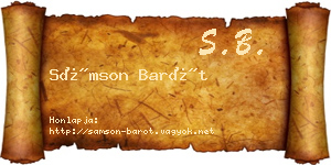 Sámson Barót névjegykártya